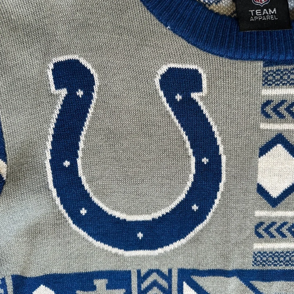 Klew NFL Men's Indianapolis Colts Patches Ugly Sweater. Size M - Picture 3 of 7